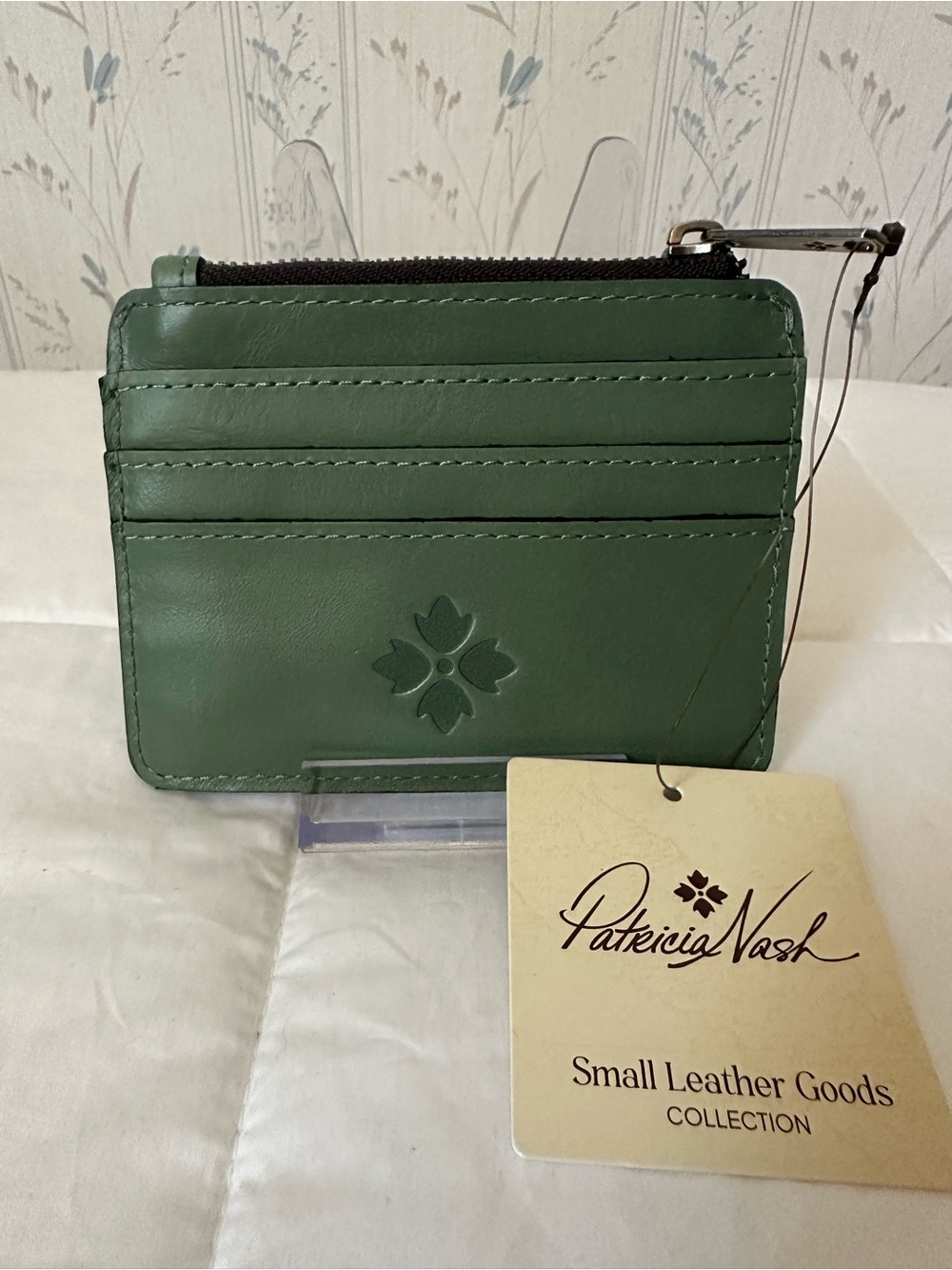 Patricia Nash Green Leather Card Case
